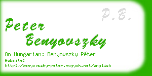 peter benyovszky business card